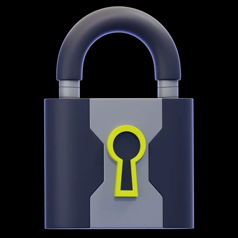 3D padlock representing protected assessment evidence