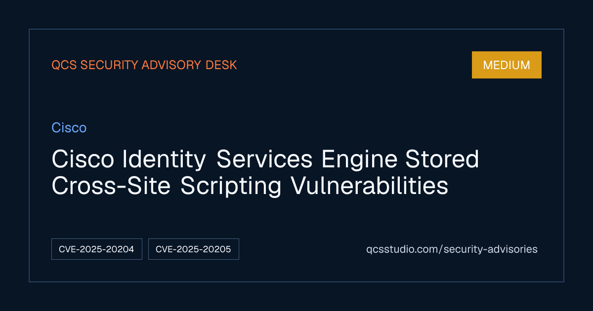 Cisco medium security advisory